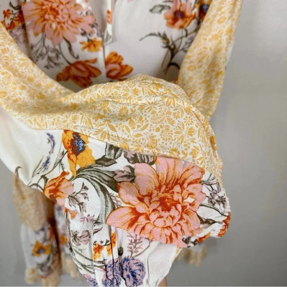 American  Eagle Womens Size Small Floral Bohemian Tunic Blouse - Picture 10 of 16